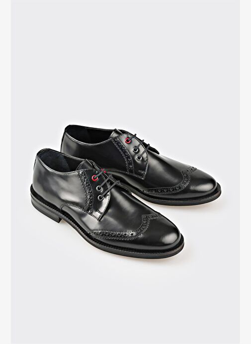 Siyah Deri Kadın Günlük Ayakkabı - Görsel 5