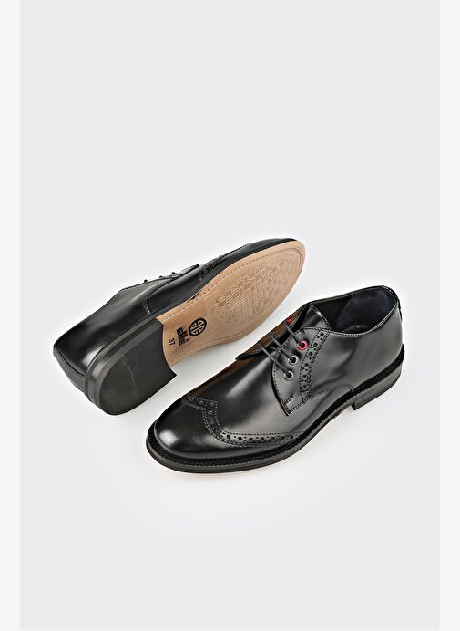 Siyah Deri Kadın Günlük Ayakkabı - Görsel 7