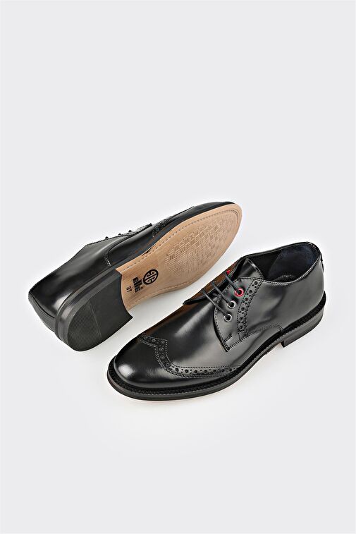 Siyah Deri Kadın Günlük Ayakkabı - Görsel 6