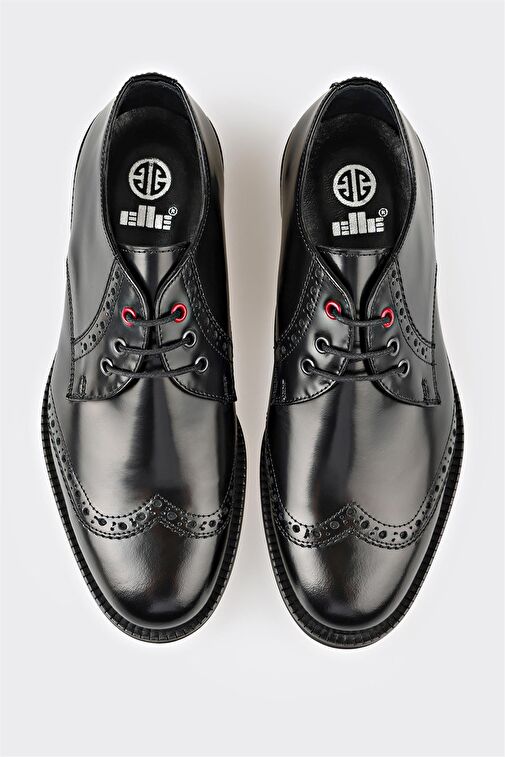 Siyah Deri Kadın Günlük Ayakkabı - Görsel 8