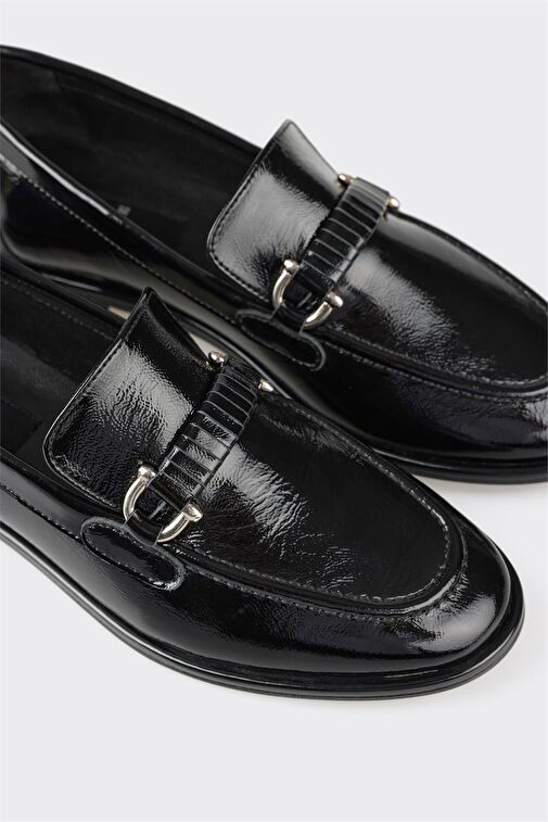 Elle Siyah Kadın Rugan Günlük Ayakkabı YUMIDE - Görsel 6