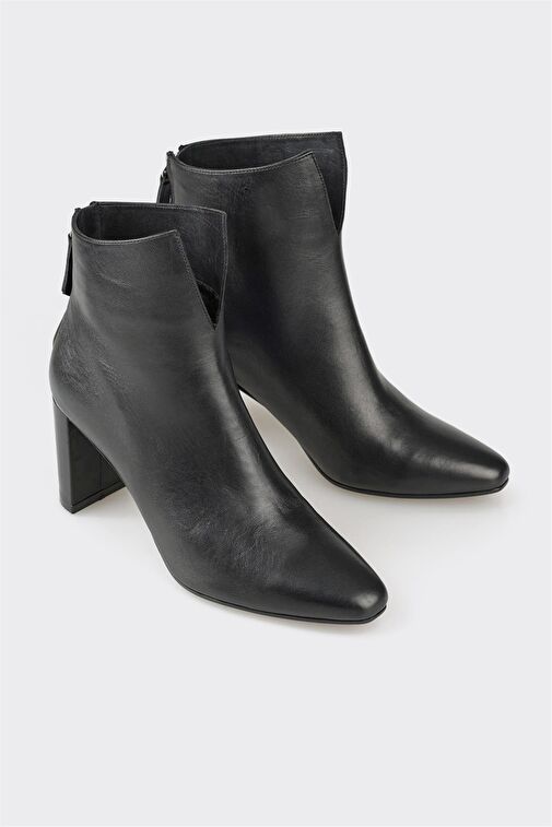 Siyah Kadın Klasik Yüksek Topuk Bot - Görsel 4