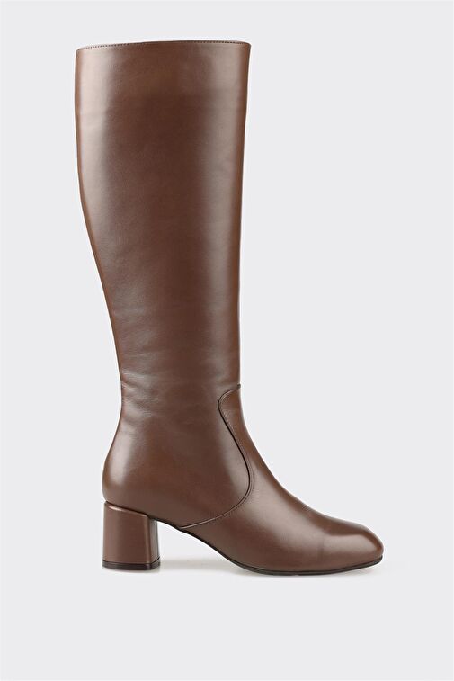 Kahve Deri Kadın Çizme - Görsel 2