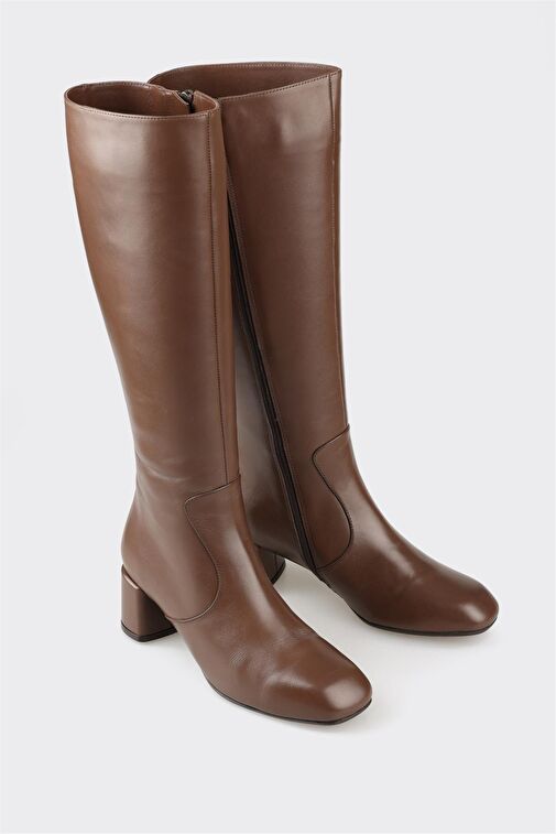 Kahve Deri Kadın Çizme - Görsel 3