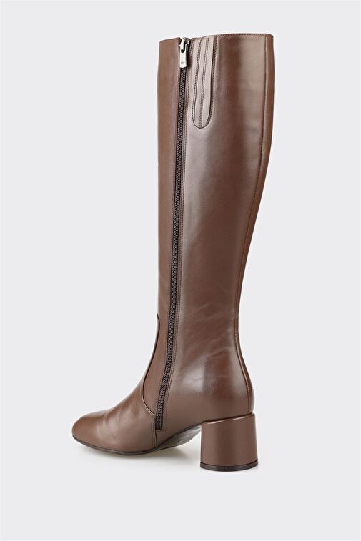 Kahve Deri Kadın Çizme - Görsel 4