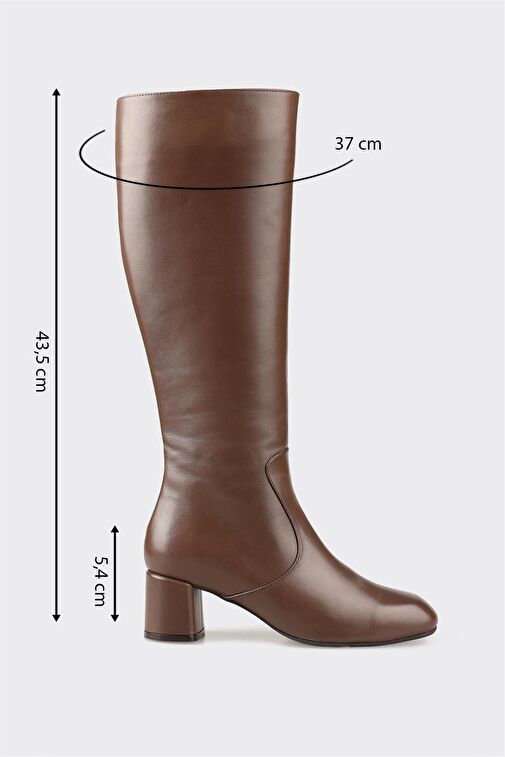 Kahve Deri Kadın Çizme - Görsel 6