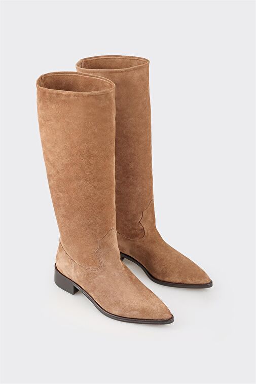 Elle Elle Vizon Deri Kadın Düz Çizme Bot | Boyner Vizon - 3. görsel