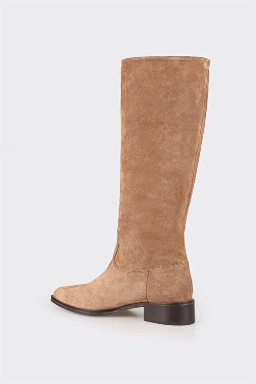 Elle Elle Vizon Deri Kadın Düz Çizme Bot | Boyner Vizon - 4. görsel