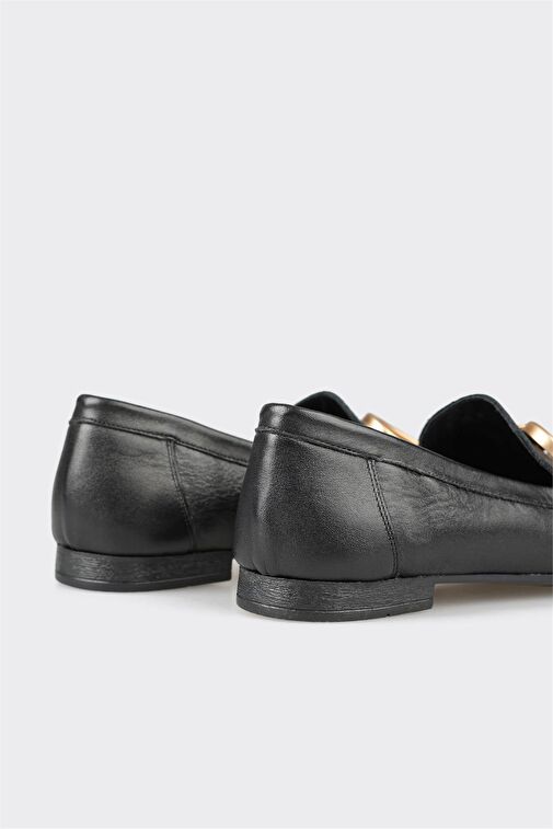 Elle Elle Siyah Deri Kadın Loafer | Boyner Siyah - 6. görsel