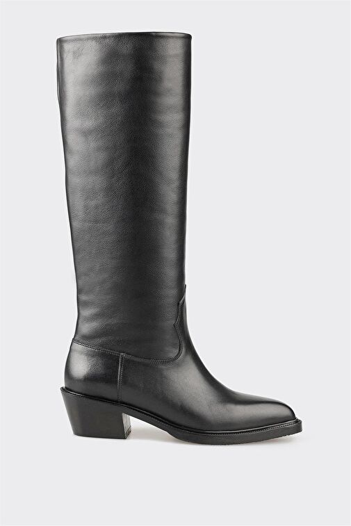 Siyah Deri Kadın Çizme - Görsel 2