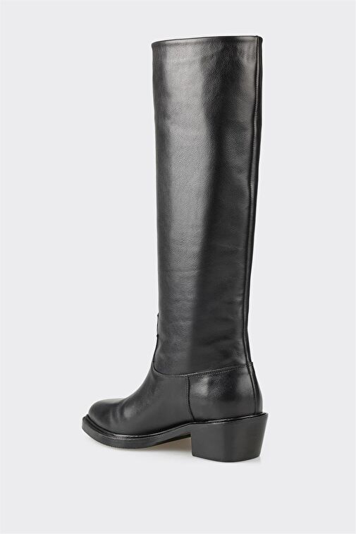 Siyah Deri Kadın Çizme - Görsel 4
