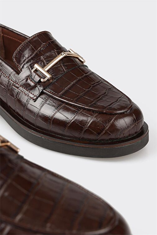 Kahve Deri Kadın Günlük Ayakkabı - Görsel 6