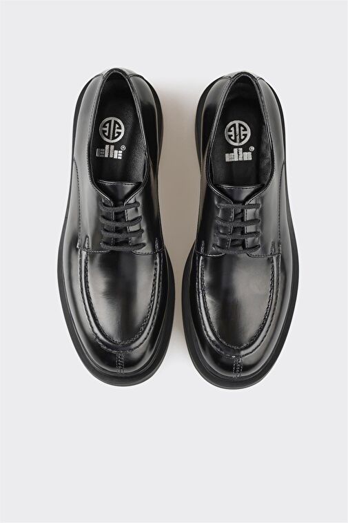 Siyah Deri Kadın Günlük Ayakkabı - Görsel 4