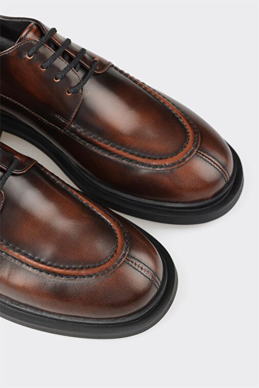 Elle Siyah Kadın Deri Oxford Ayakkabı JINEYAS - Görsel 3