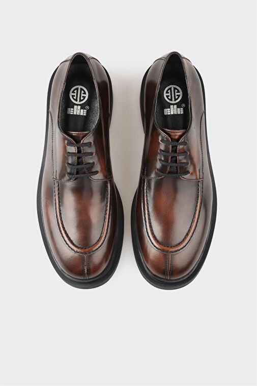 Elle Siyah Kadın Deri Oxford Ayakkabı JINEYAS - Görsel 4