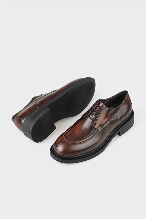 Elle Siyah Kadın Deri Oxford Ayakkabı JINEYAS - Görsel 5