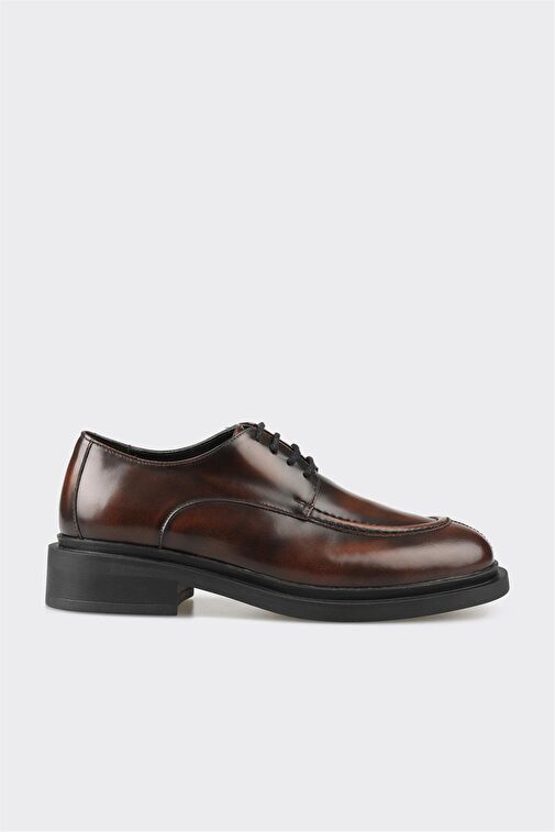 Elle Siyah Kadın Deri Oxford Ayakkabı JINEYAS - Görsel 2