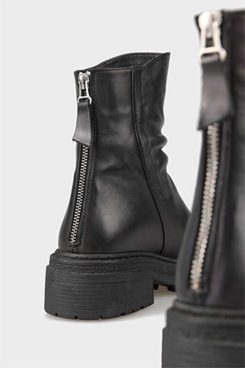 Siyah Deri Kadın Günlük Bot - Görsel 3