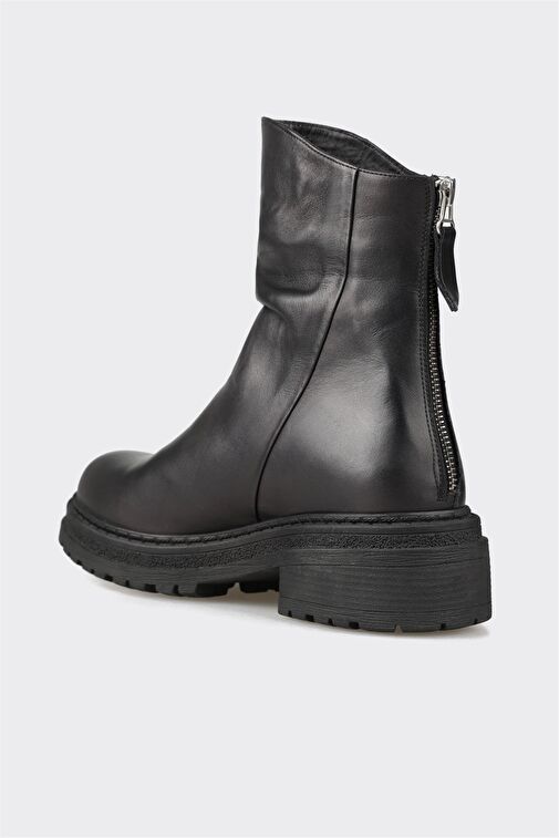 Siyah Deri Kadın Günlük Bot - Görsel 4