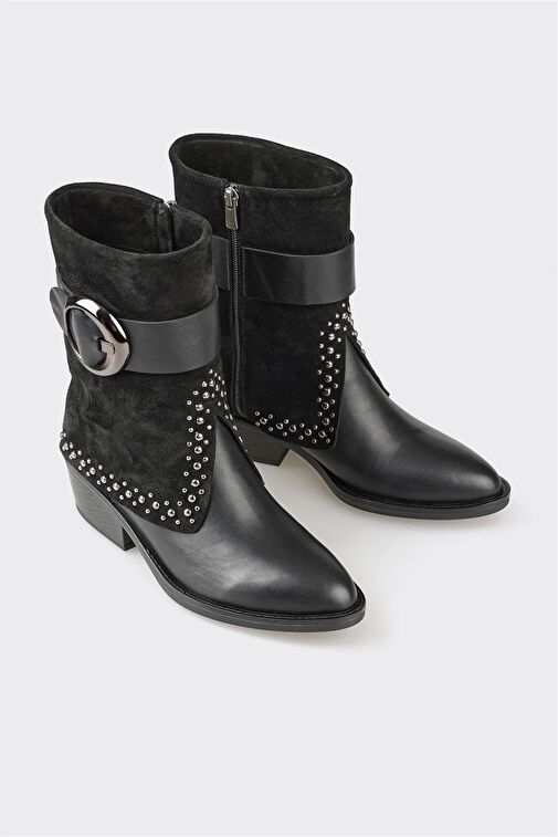 Elle Elle Siyah Deri Kadın Bot | Boyner Siyah - 3. görsel