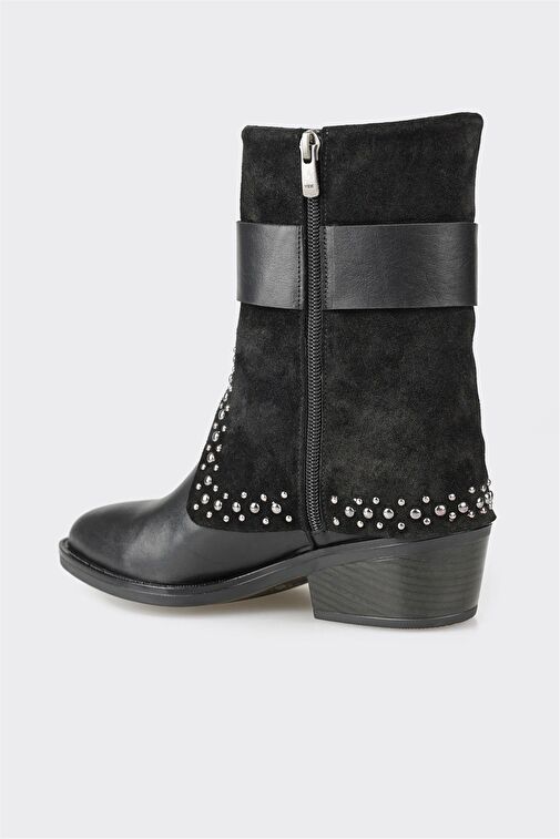 Elle Elle Siyah Deri Kadın Bot | Boyner Siyah - 4. görsel