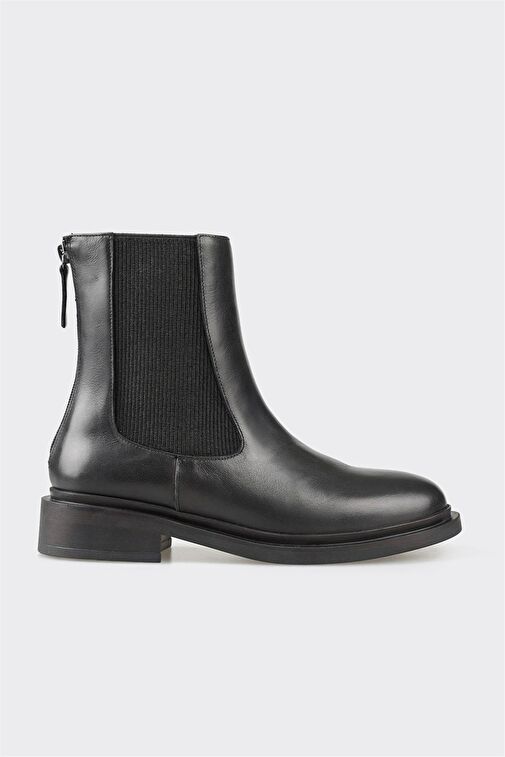 Siyah Deri Kadın Günlük Bot - Görsel 2