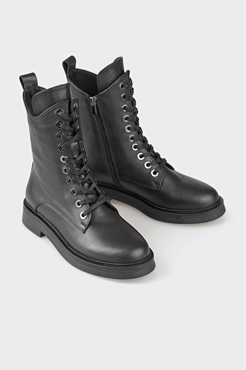 Siyah Deri Kadın Günlük Bot - Görsel 3