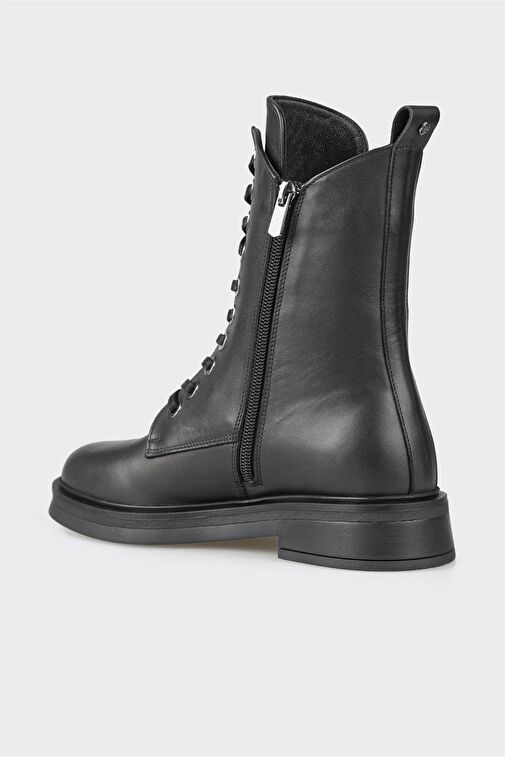 Siyah Deri Kadın Günlük Bot - Görsel 4