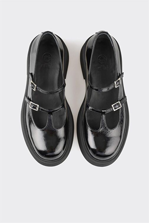 Elle Siyah Kadın Rugan Günlük Ayakkabı MARLIES-1 - Görsel 5