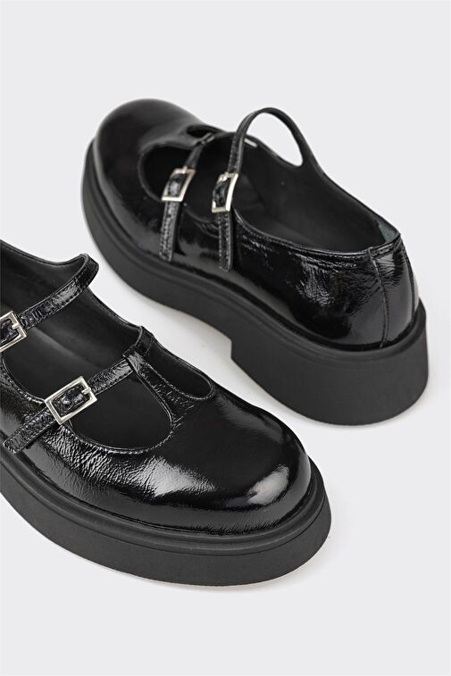 Elle Siyah Kadın Rugan Günlük Ayakkabı MARLIES-1 - Görsel 6