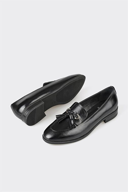 Elle Elle Siyah Kadın Deri Loafer ICAYED | Boyner Siyah - 4. görsel