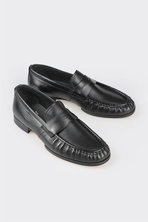 Elle Siyah Erkek Deri Günlük Ayakkabı ALONI - Görsel 4