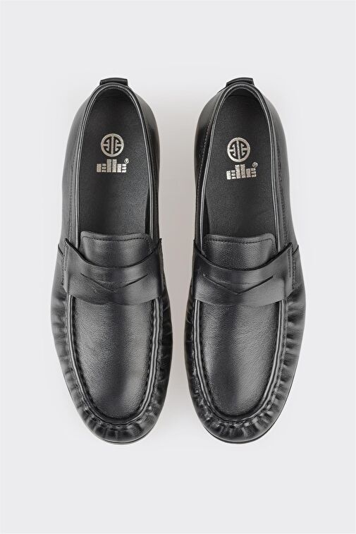 Elle Siyah Erkek Deri Günlük Ayakkabı ALONI - Görsel 5