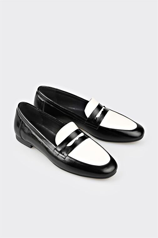 Siyah Deri Kadın Günlük Ayakkabı - Görsel 3