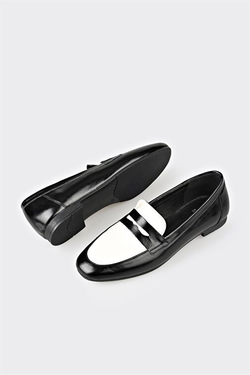 Siyah Deri Kadın Günlük Ayakkabı - Görsel 4