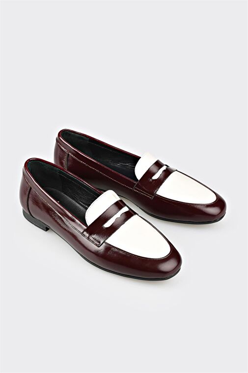 Elle Siyah-Beyaz Kadın Deri Loafer FEHAJAK - Görsel 3