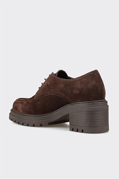 Elle Kahverengi Kadın Süet Topuklu Ayakkabı CLAXA - Görsel 4