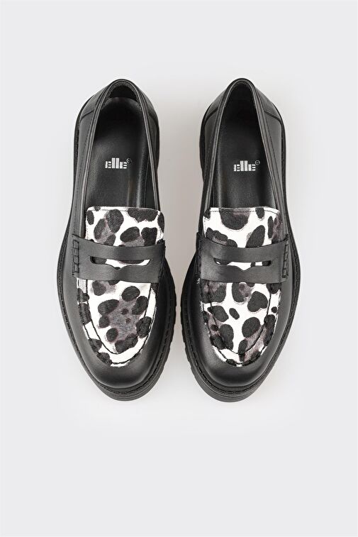 Siyah Deri Kadın Günlük Ayakkabı - Görsel 5