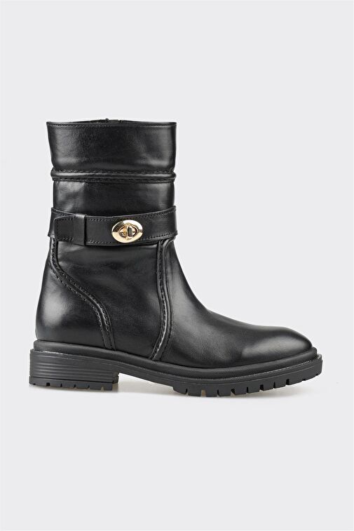 Siyah Deri Kadın Günlük Bot - Görsel 2