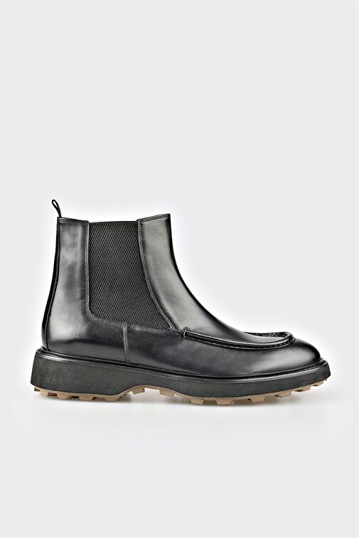 Siyah Deri Erkek Günlük Bot - Görsel 2