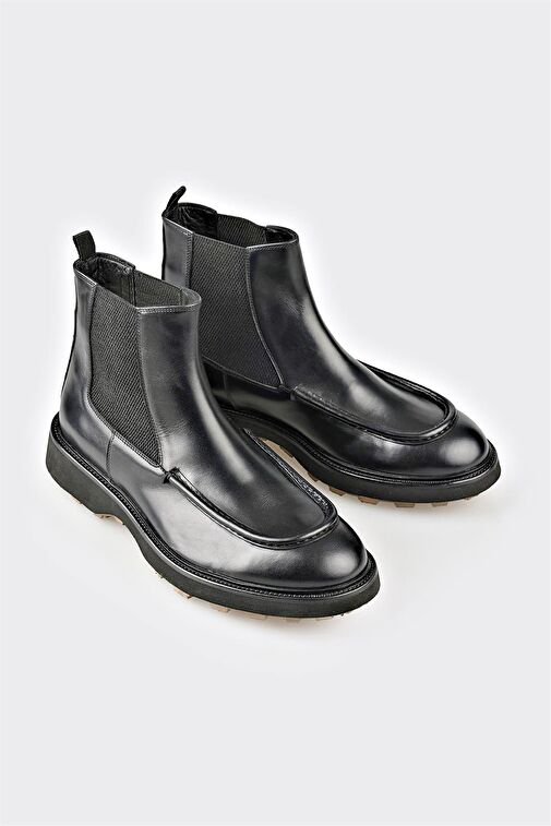 Siyah Deri Erkek Günlük Bot - Görsel 3