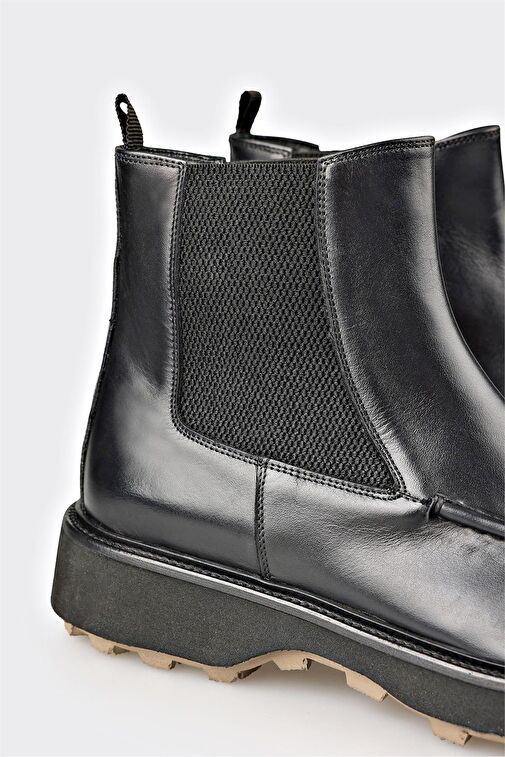 Siyah Deri Erkek Günlük Bot - Görsel 5