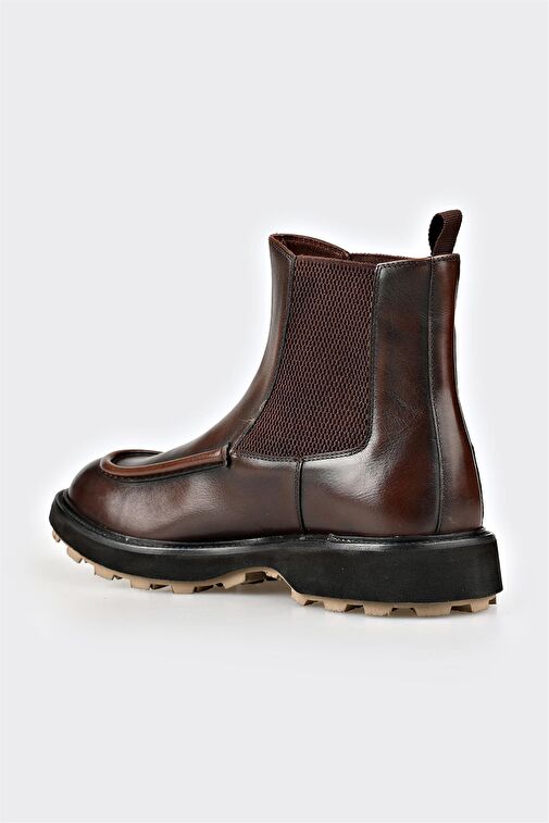 Kahve Deri Erkek Günlük Bot - Görsel 4