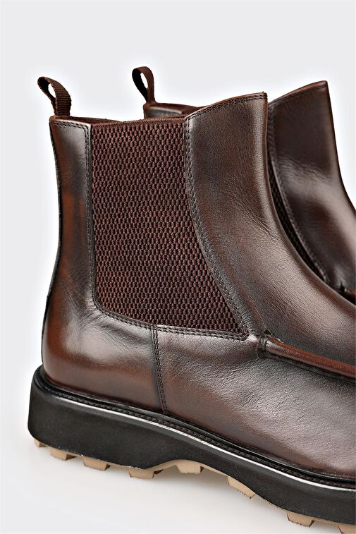 Kahve Deri Erkek Günlük Bot - Görsel 5