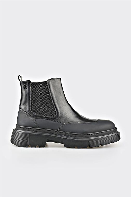 Siyah Deri Erkek Günlük Bot - Görsel 2