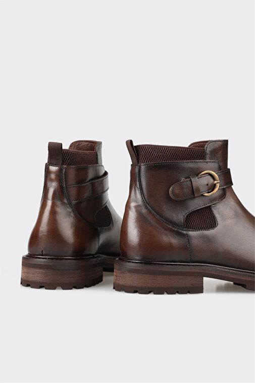 Kahve Deri Erkek Günlük Bot - Görsel 5