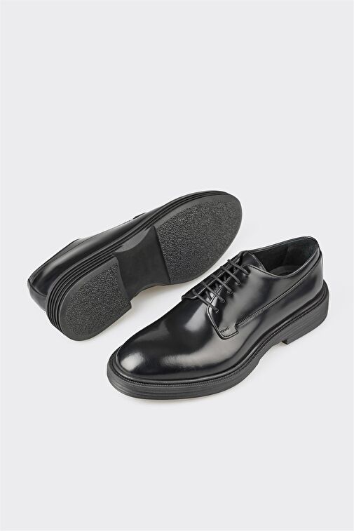 Elle Siyah Erkek Deri Klasik Ayakkabı TIMO-3 - Görsel 4