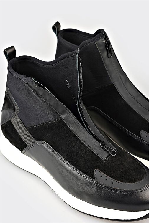 Siyah Deri Erkek Spor Bot - Görsel 3