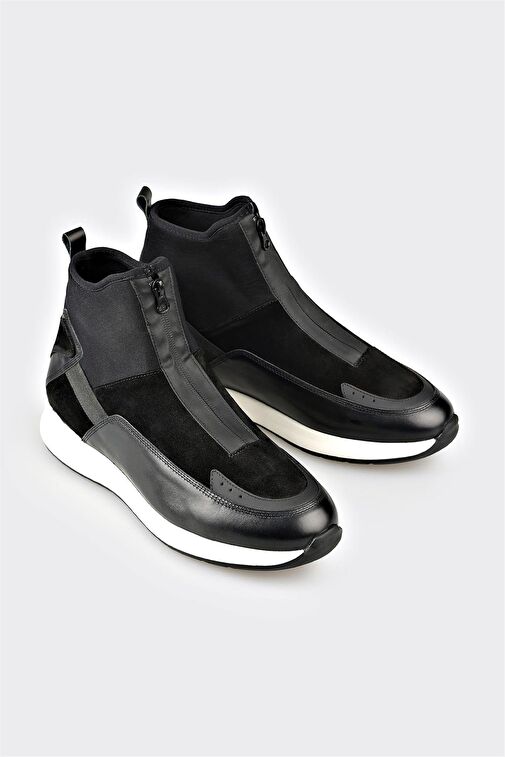 Siyah Deri Erkek Spor Bot - Görsel 5