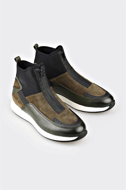 Haki Deri Erkek Spor Ayakkabı - Görsel 3